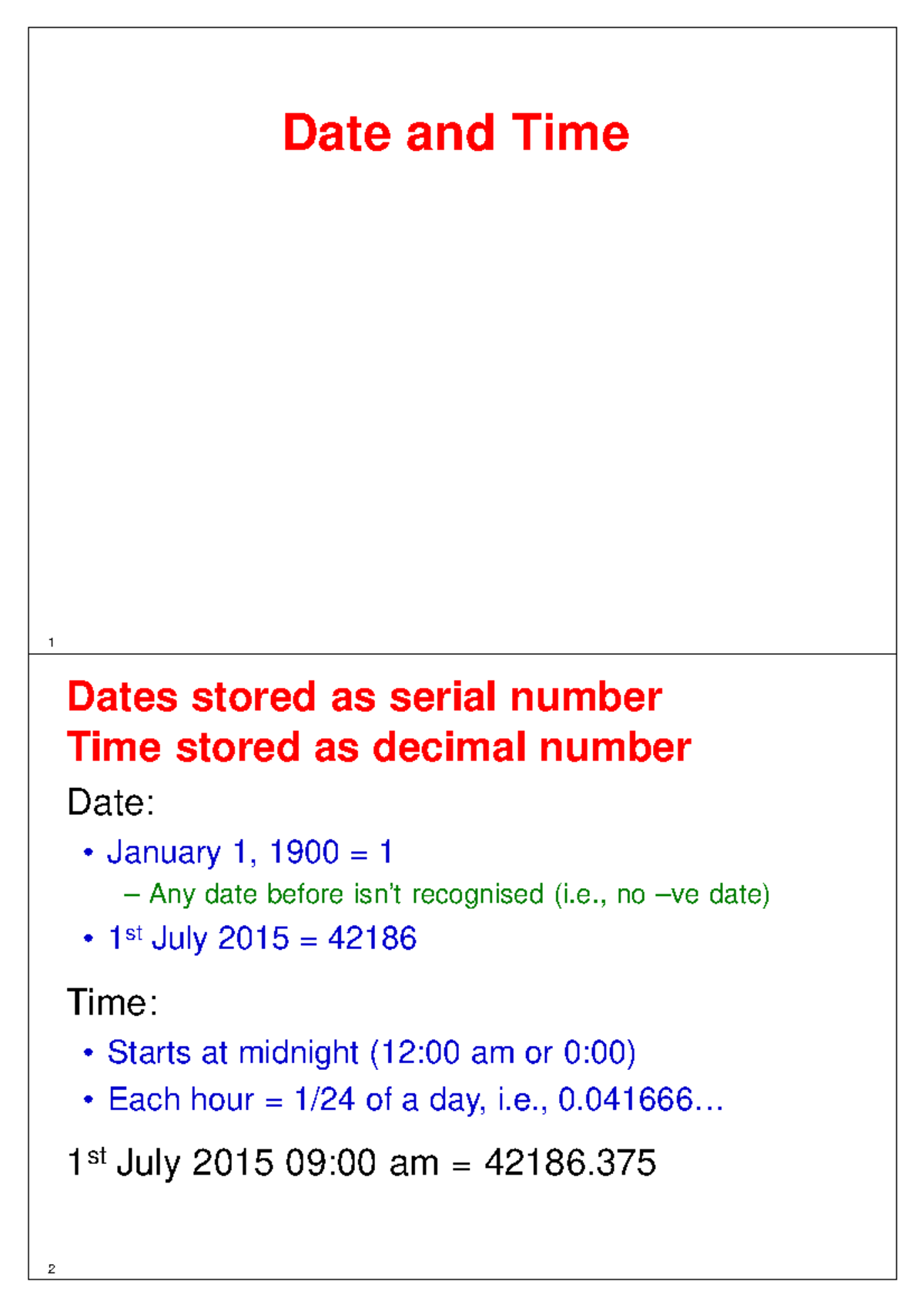 On Date&Time - LECTURE AND PRACTICE NOTES - Date and Time 1 Dates ...