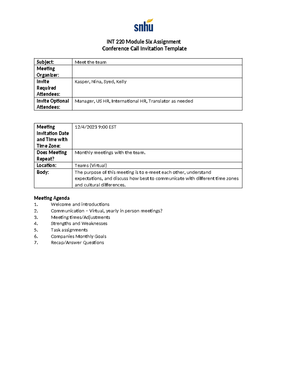 Int 220 conference call invitation module 6 int 220 module six