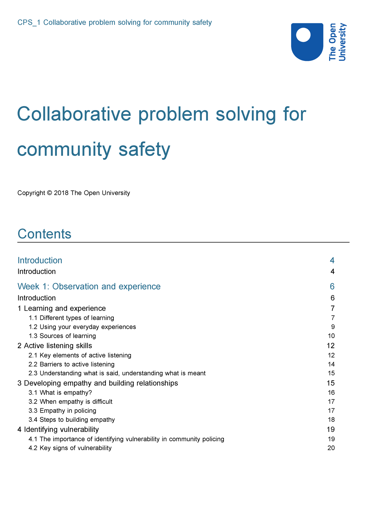 collaborative problem solving for community safety