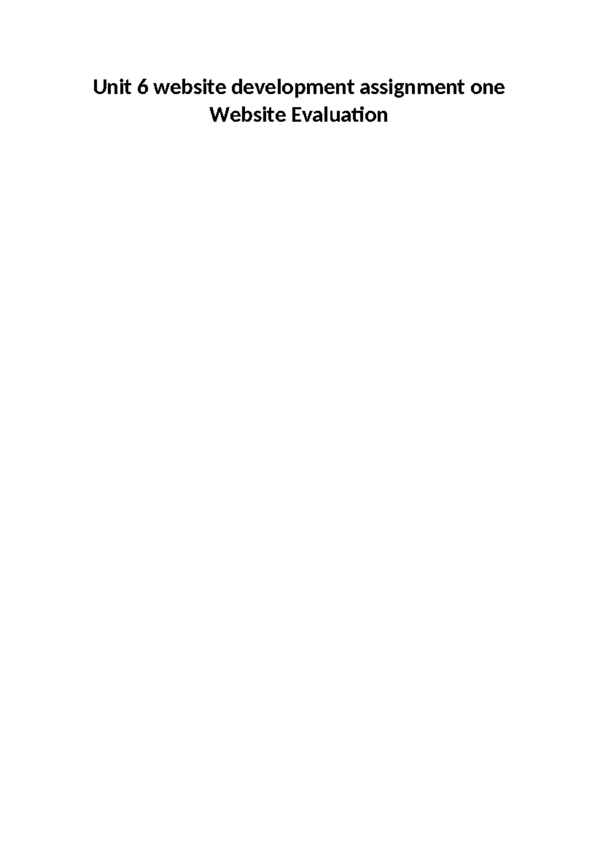 Unit 6 website development assignment one - YouTube will have something ...