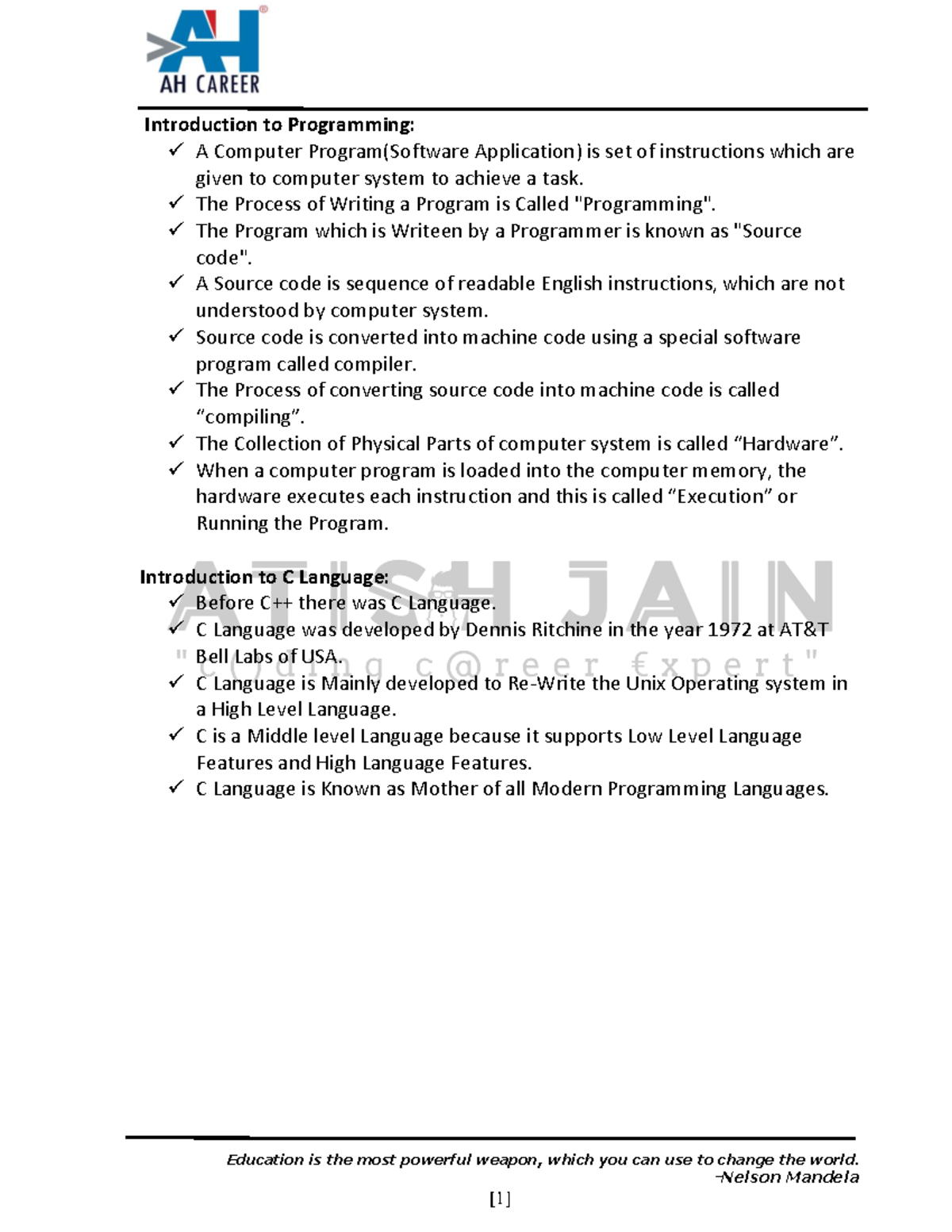 1. CPP Basics - Education is the most powerful weapon, which you can ...