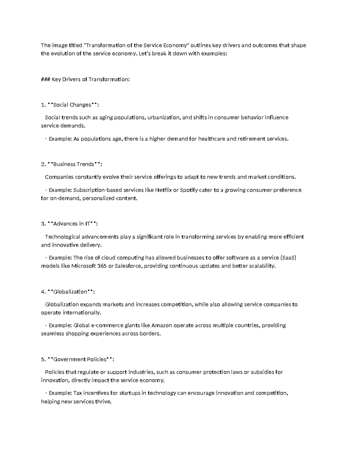 Ch 1 notes - helpful - The image titled "Transformation of the Service ...