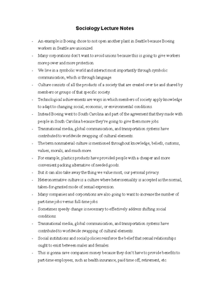 Sociology 101 - Notes for Chapter 4 - Chapter IV | Building Order ...