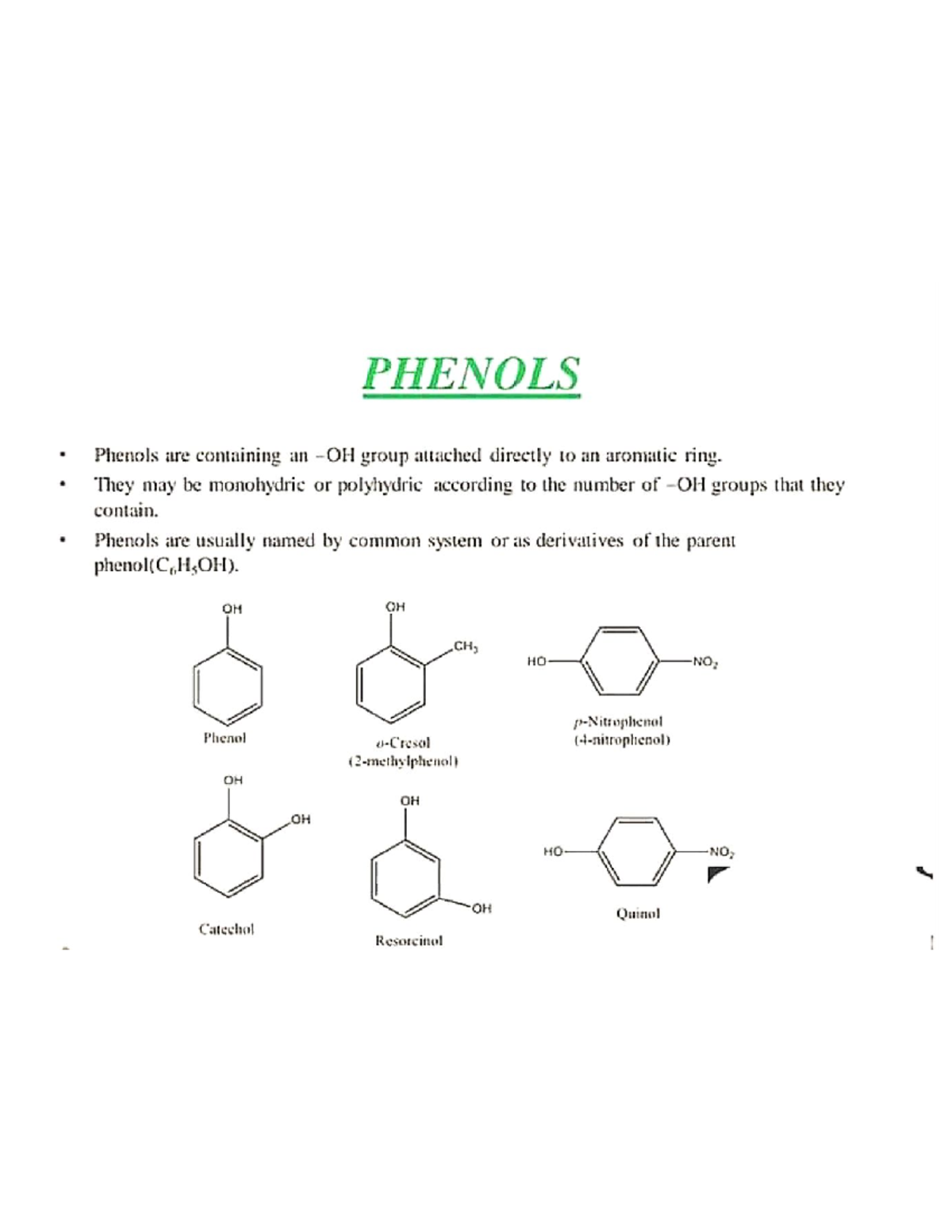 Phenols 1 Organic chemistry Studocu