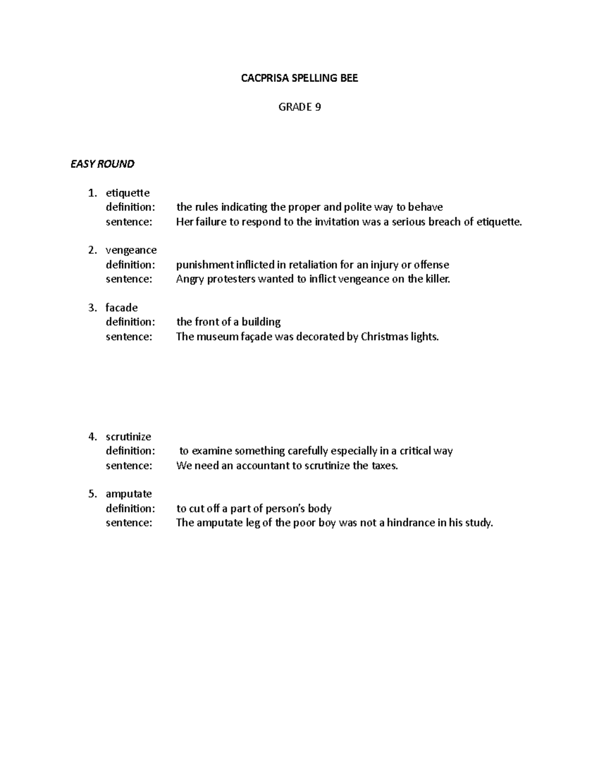 Spelling For Grade 9 English For Teachers University Of The