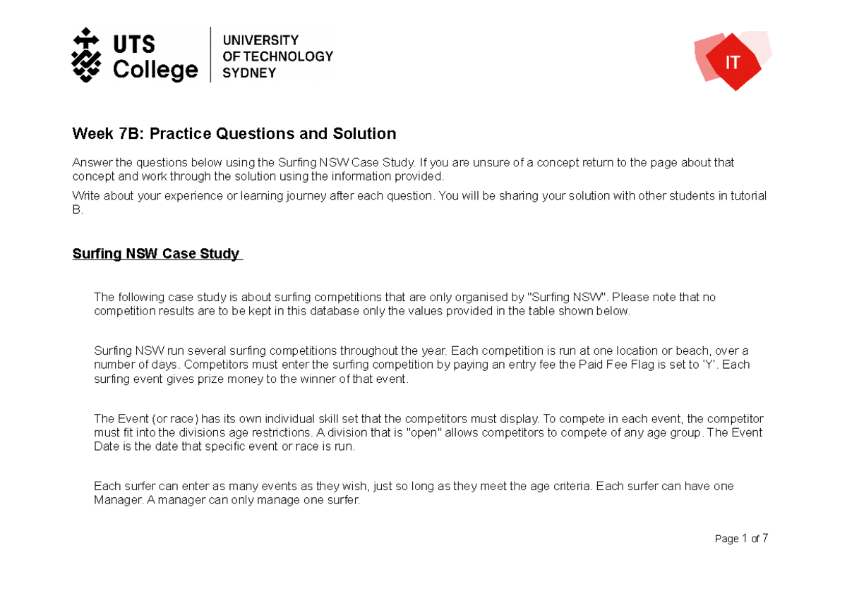 Week 7B - Practice Questions - Week 7B: Practice Questions And Solution ...