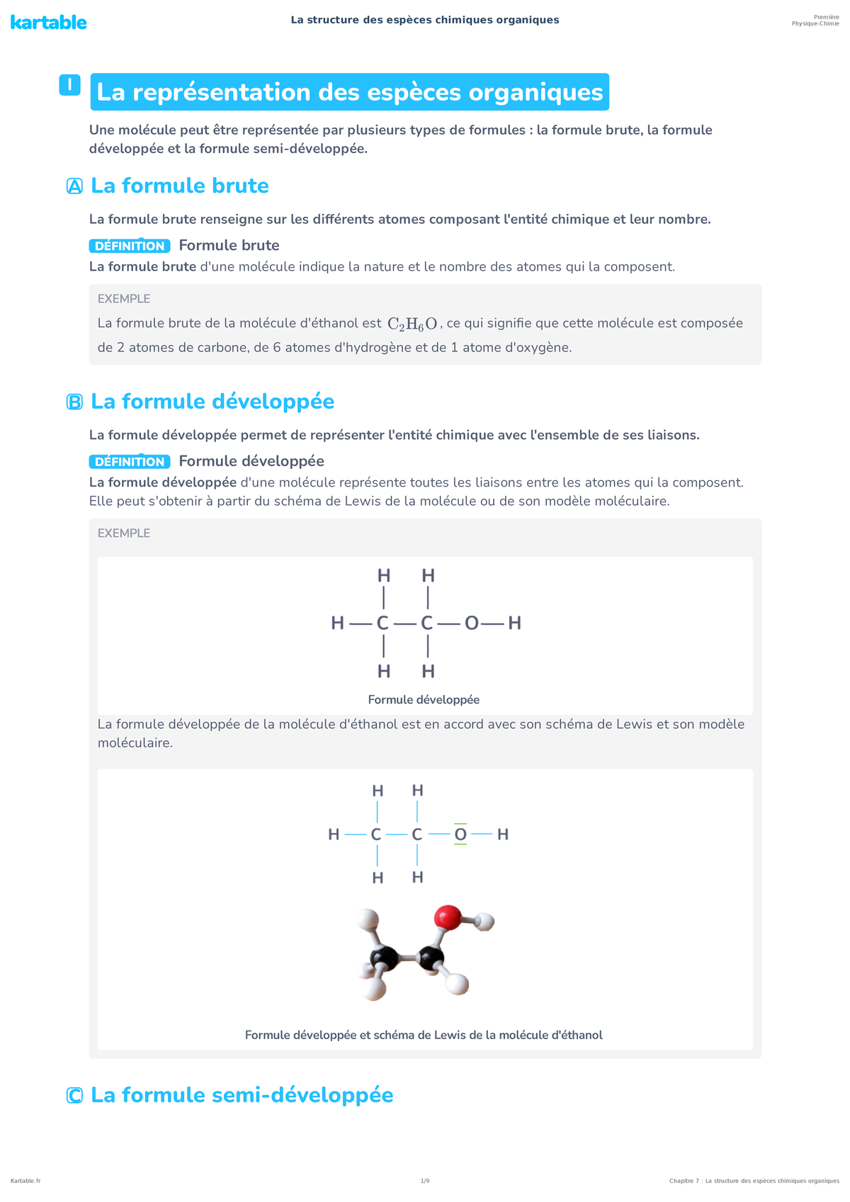 La Structure Des Especes Chimiques Organiques - I La Représentation Des ...