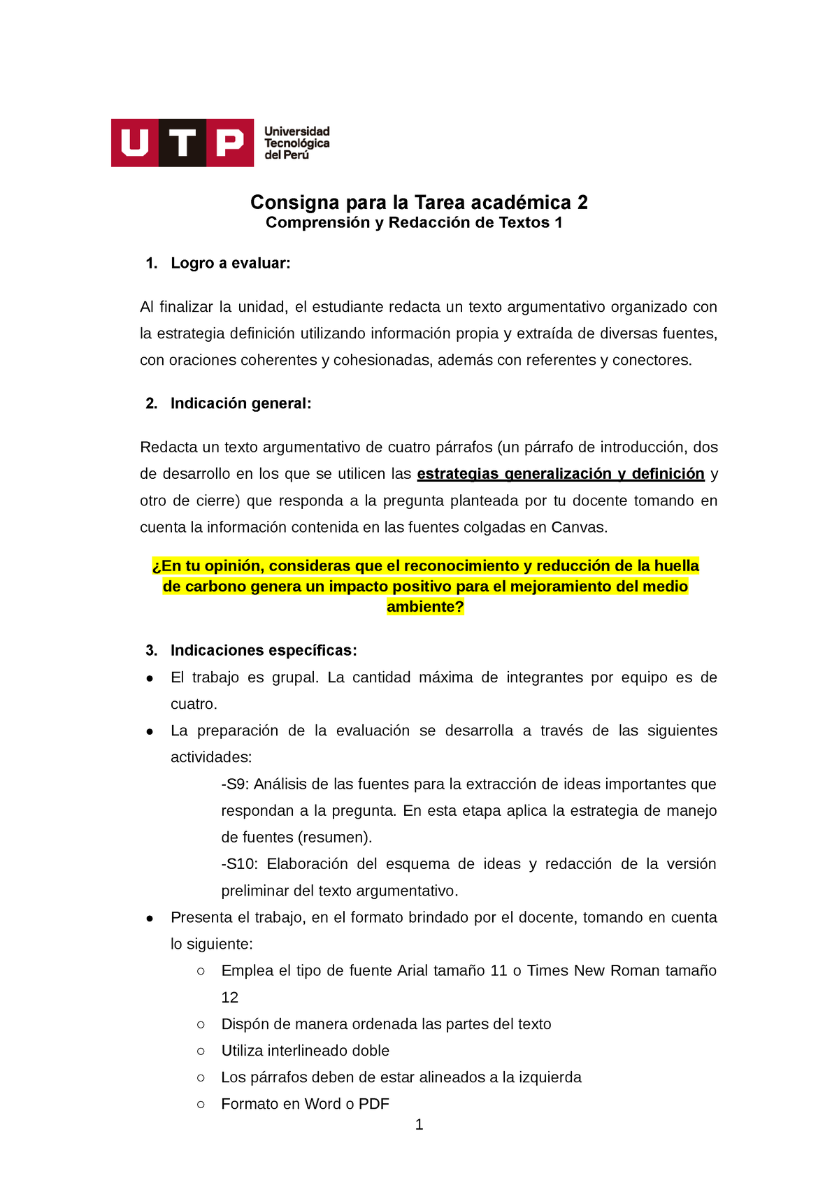 GC N01I TA2Consigna 22C2A 111 - Consigna Para La Tarea Académica 2 ...