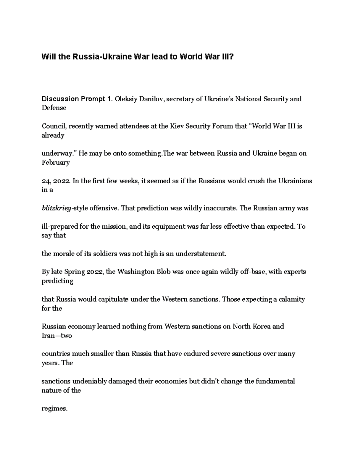 Dimon'S Dire Prediction:  World War Iii Is Upon Us - ogqfn68