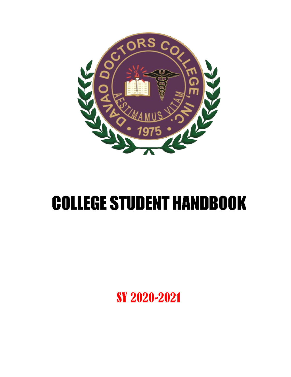 Student Handbook 2019 2020 Clean FILE Coverterd Converted - COLLEGE ...