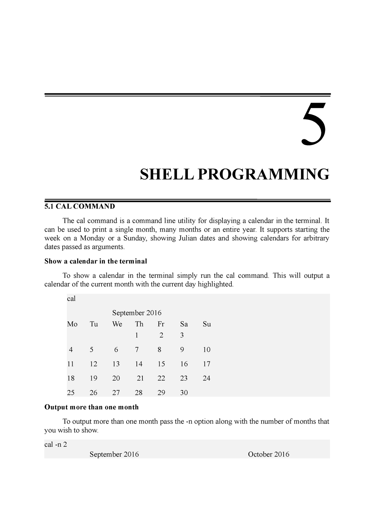 unix-chapter-5-programming-in-unix-dr-c-lalitha-shell-programming-5-cal-command-the-cal