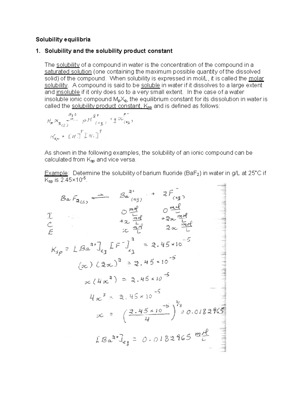 Solubility Equilibrium - Solubility Equilibria Solubility And The ...