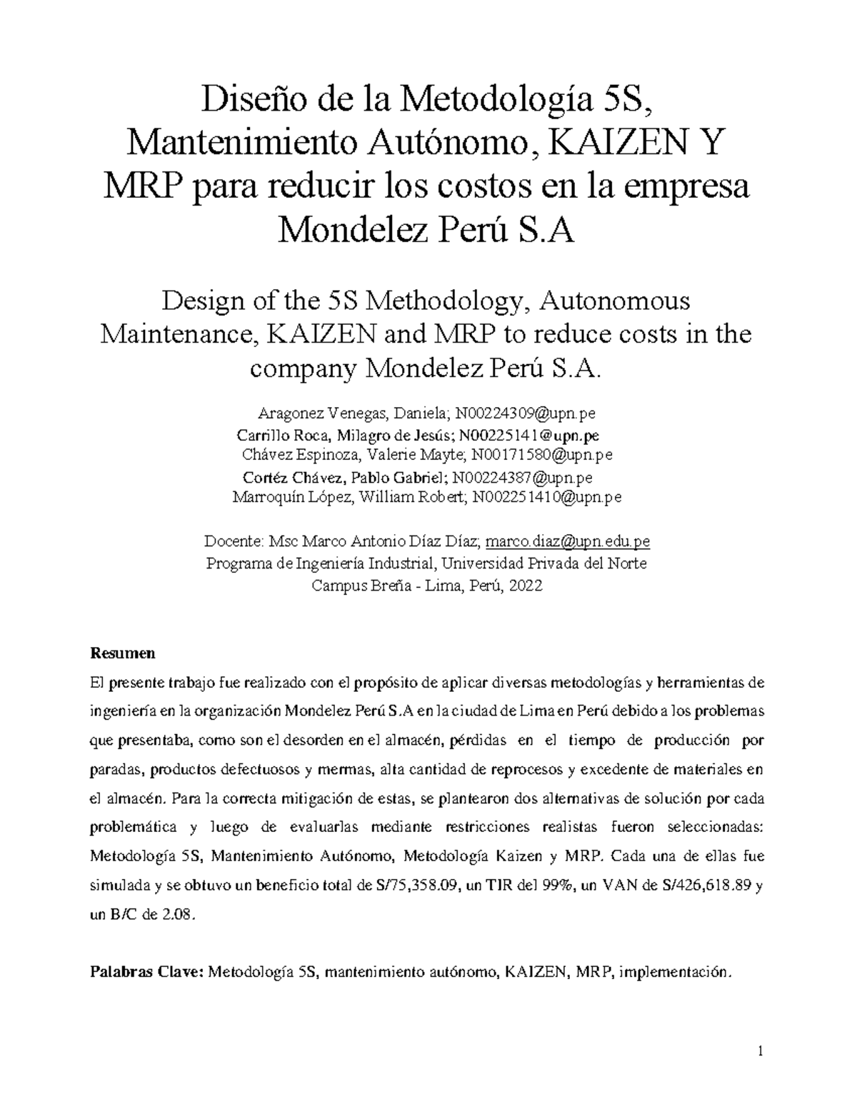 Final Capstone Project Grupo 1 Diseño de la Metodología 5S