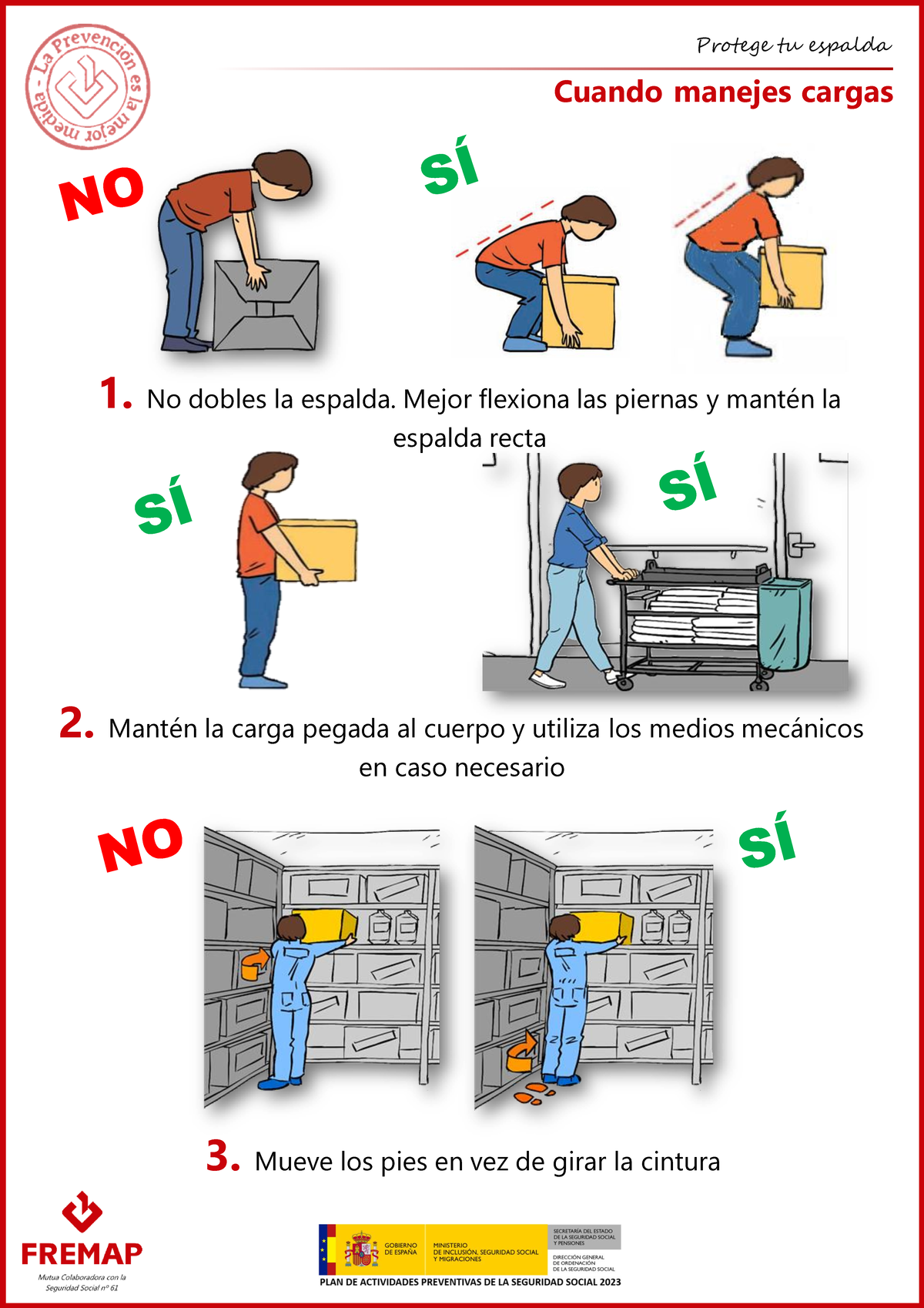 ME - Recomendaciones Levantamiento manual de cargas - Seguridad