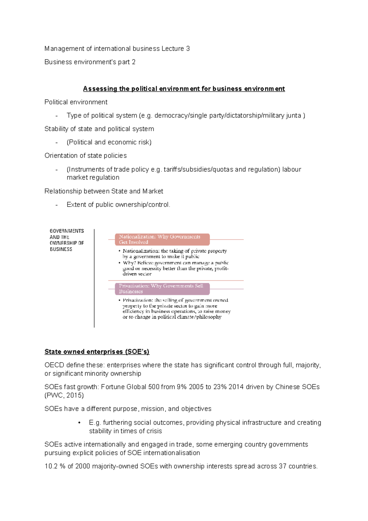 Lecture 3 - Business environments part 2 - Management of international ...