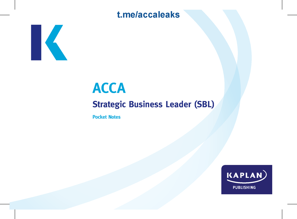 2 5332576217268753118 - ACCA Strategic Business Leader (SBL) Pocket ...