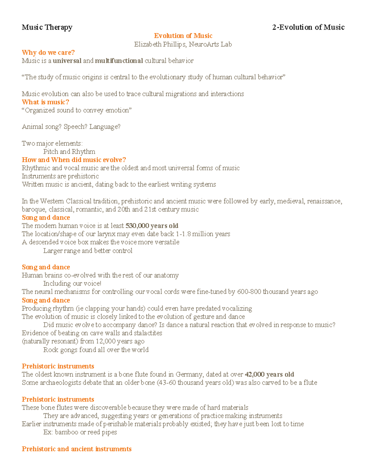 evolution of music (2014). Did early humans, or even animals, invent