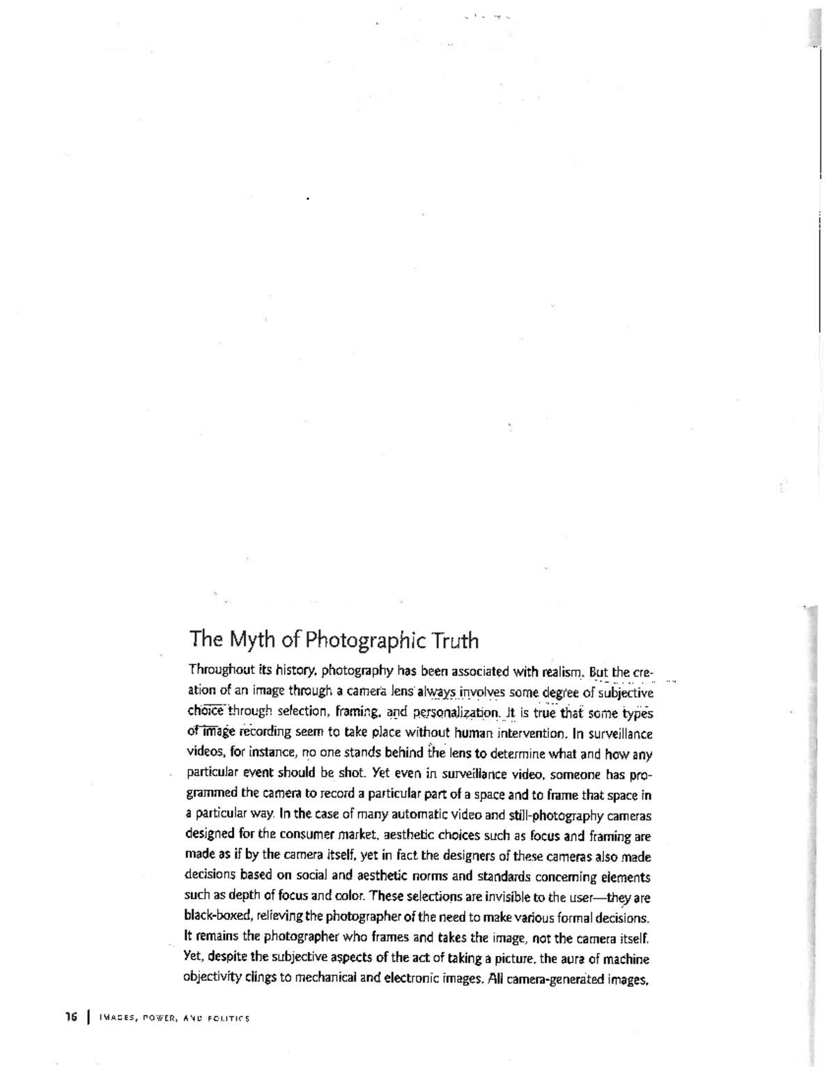 Myth of Photographic Truth copy 2 - ENGL 101 - Studocu