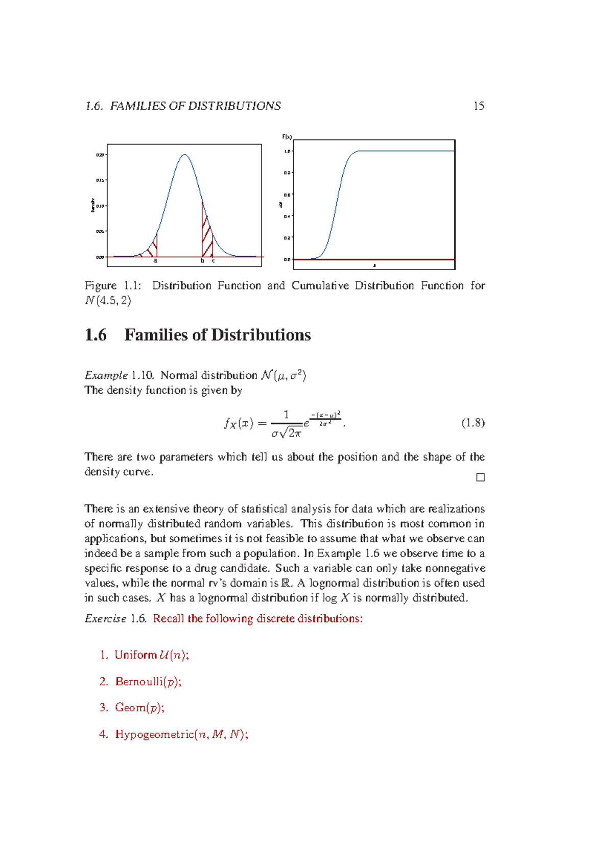 Families of Distributions - 1. FAMILIES OF DISTRIBUTIONS 15 Density a b ...