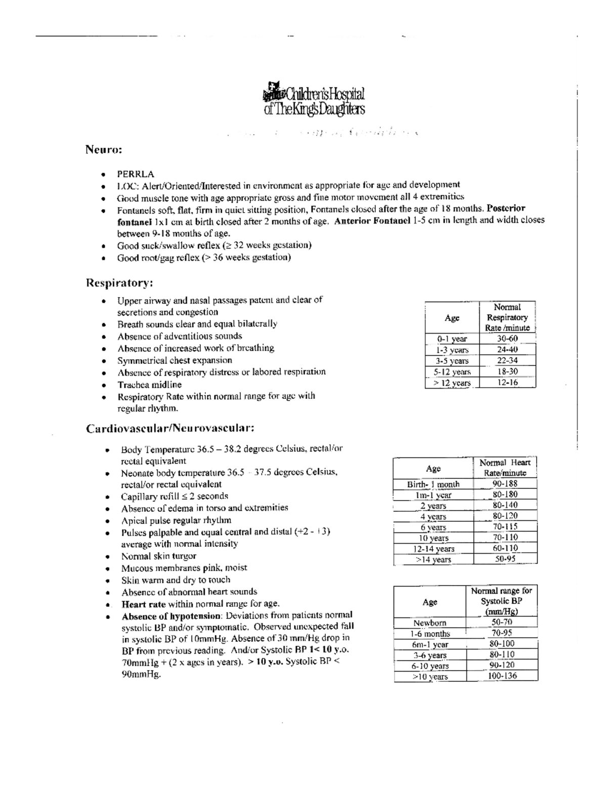 CHKD peds assessment - NURS 317 - Studocu