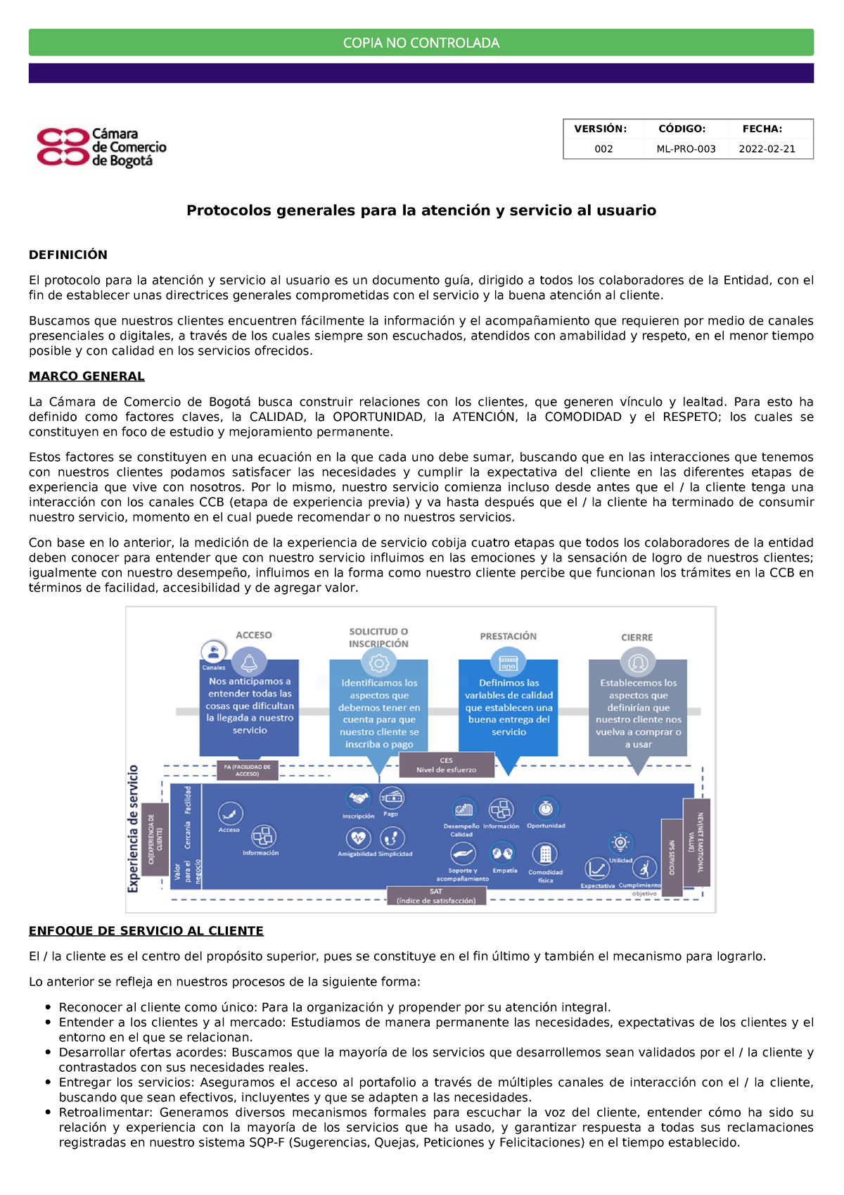 Protocolos Atención Y Servicioalciudadano - VERSIÓN: CÓDIGO: FECHA: 002 ...