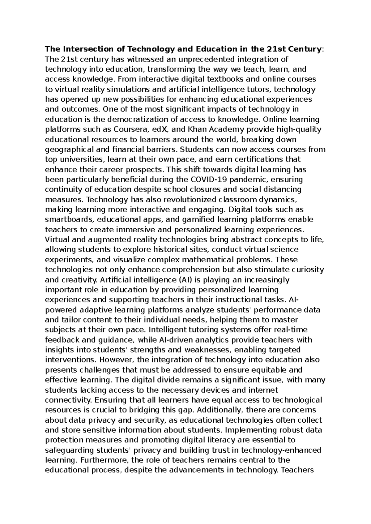 The Intersection of Technology and Education in the 21st Century - From ...