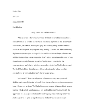 Реферат: Deviance Essay Research Paper Deviant Behavior Sociologists