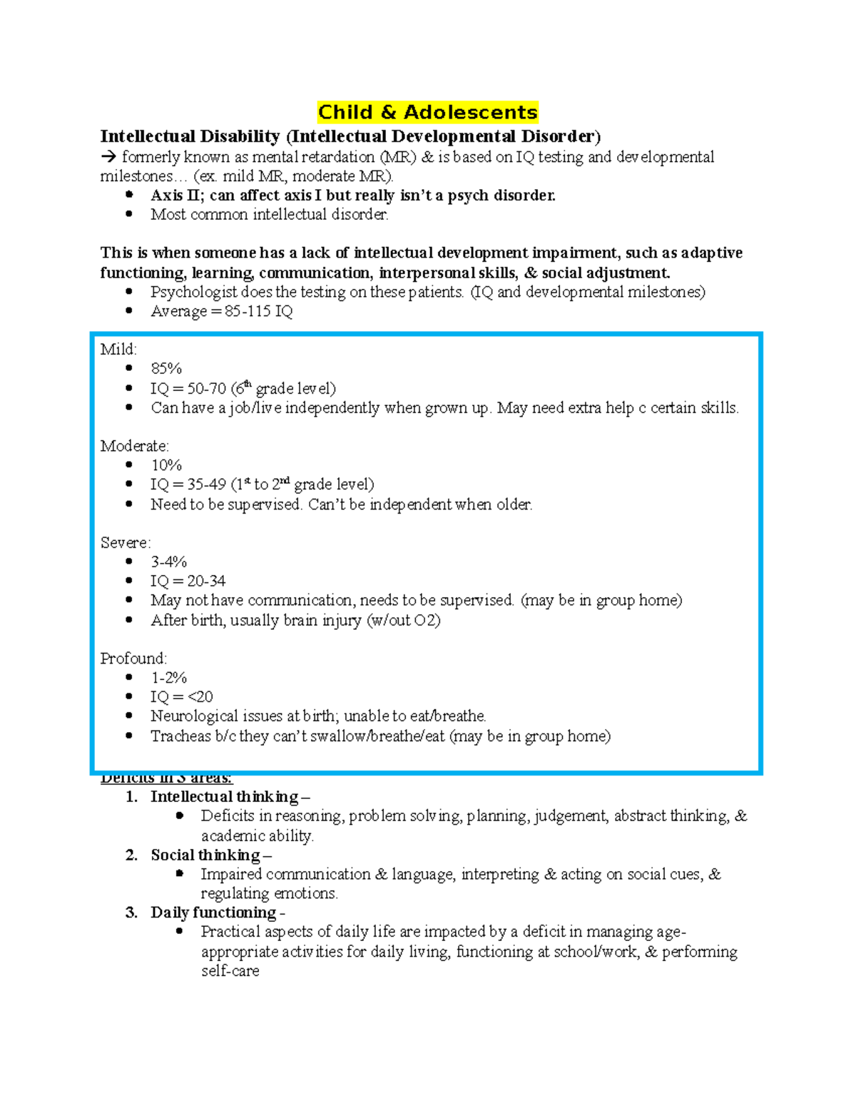 Children & adolescents (ch11) - Child & Adolescents Intellectual ...