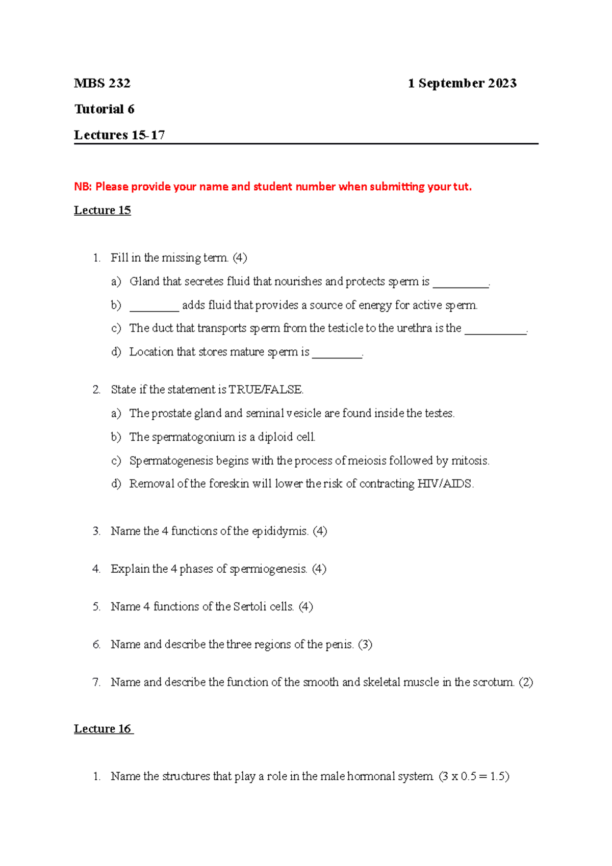 MBS+232+-+Tutorial+6+ 1+September+2023 - MBS 232 1 September 2023 ...