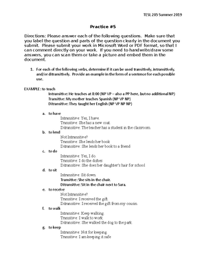 TESL 205 Practice 4 - Alexys Bosse Practice # Directions: Please answer ...