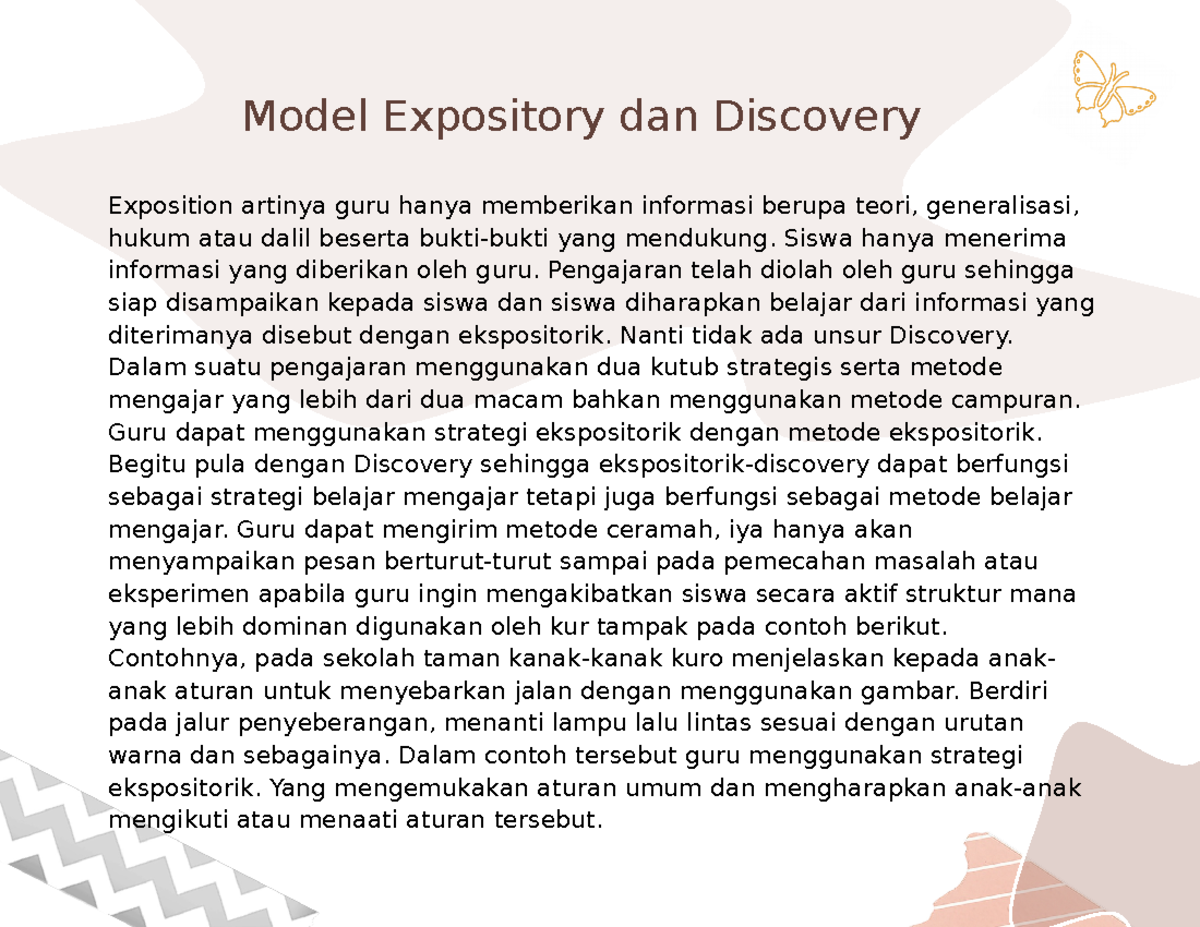 Expository dan discovery - Model Expository dan Discovery Exposition ...