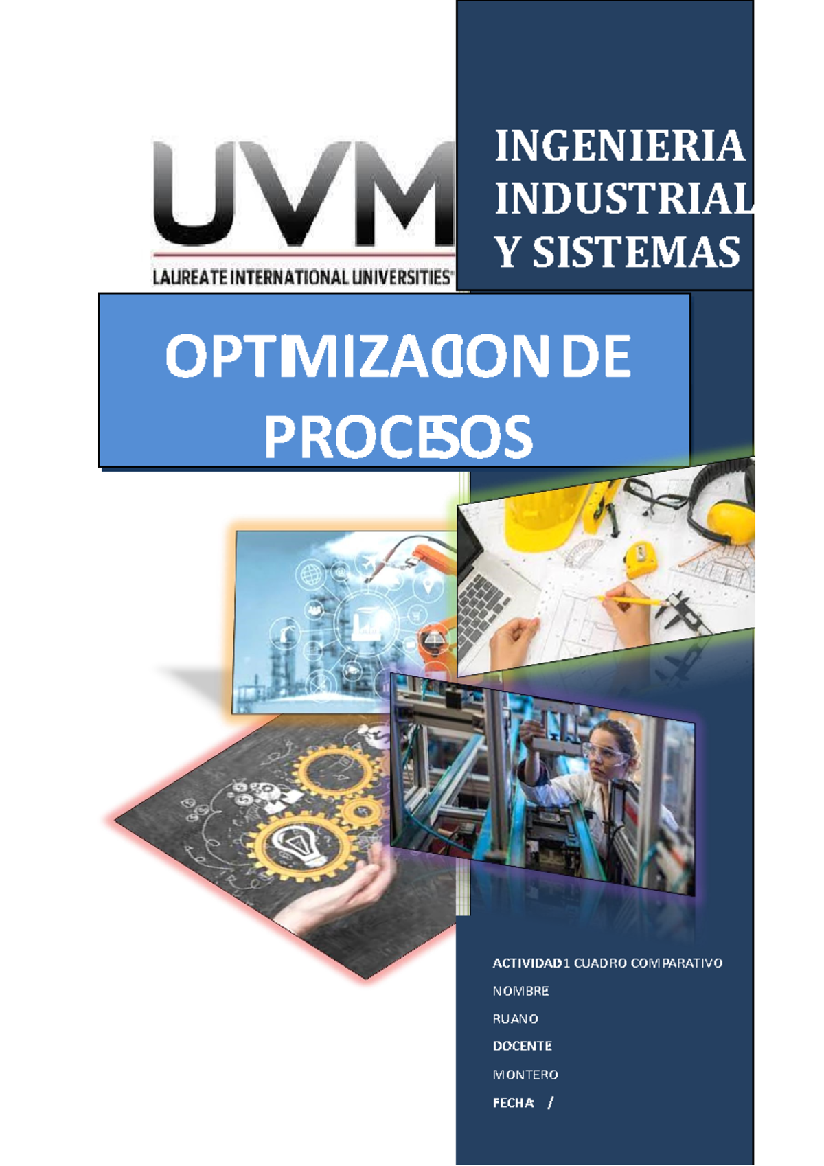 A1 Optiz - Optimizacion De Procesos - INGENIERIA INDUSTRIAL Y SISTEMAS ...