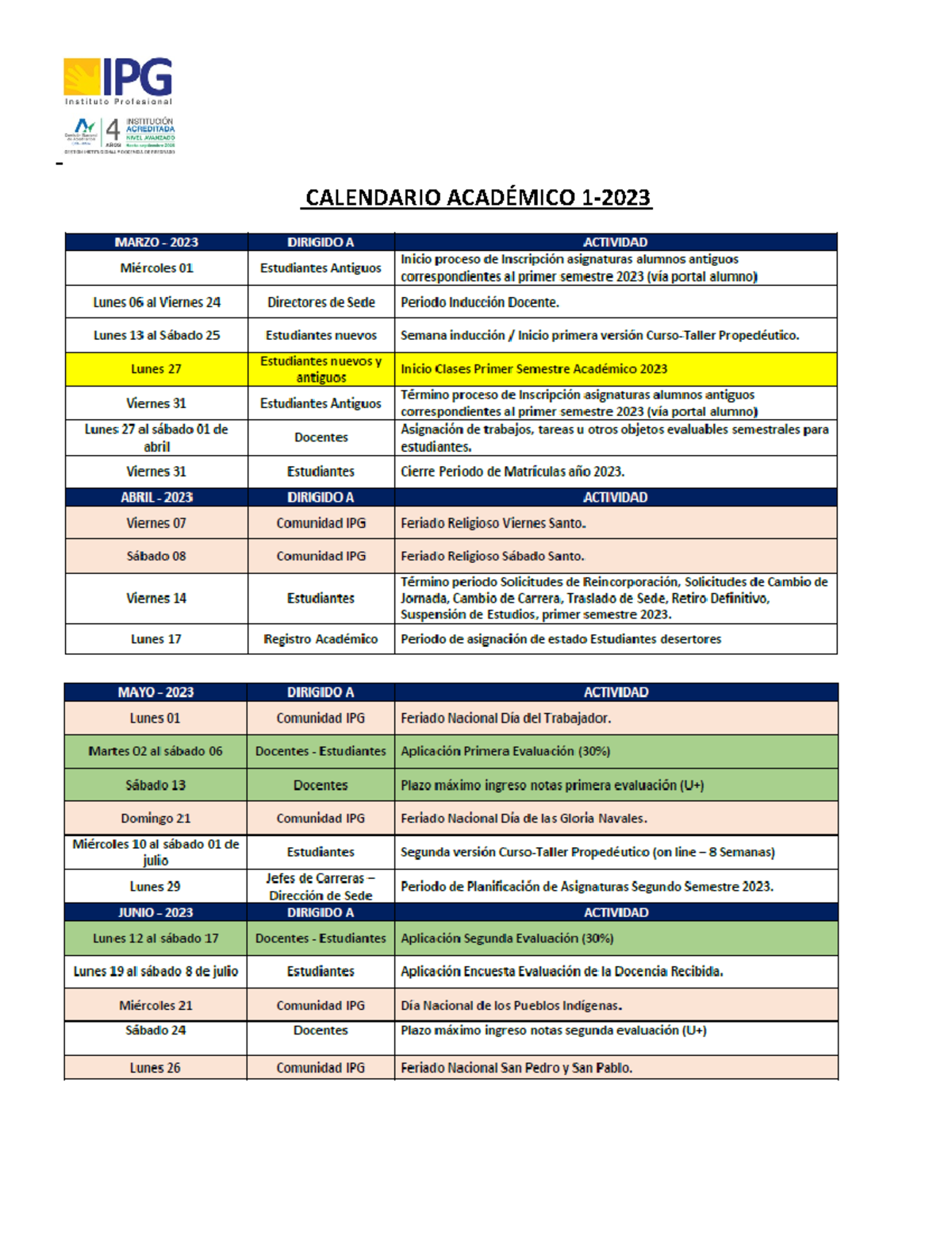 Calendario academico 2023 1 5
