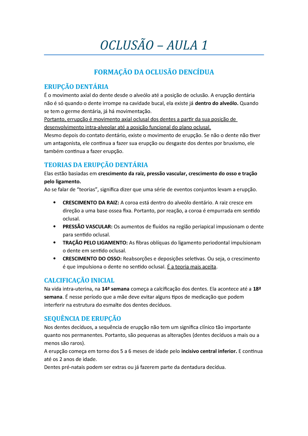 OclusÃo - AULA 1 - Formação Da Oclusão OCLUS AULA FORMA DA OCLUS DENC ...