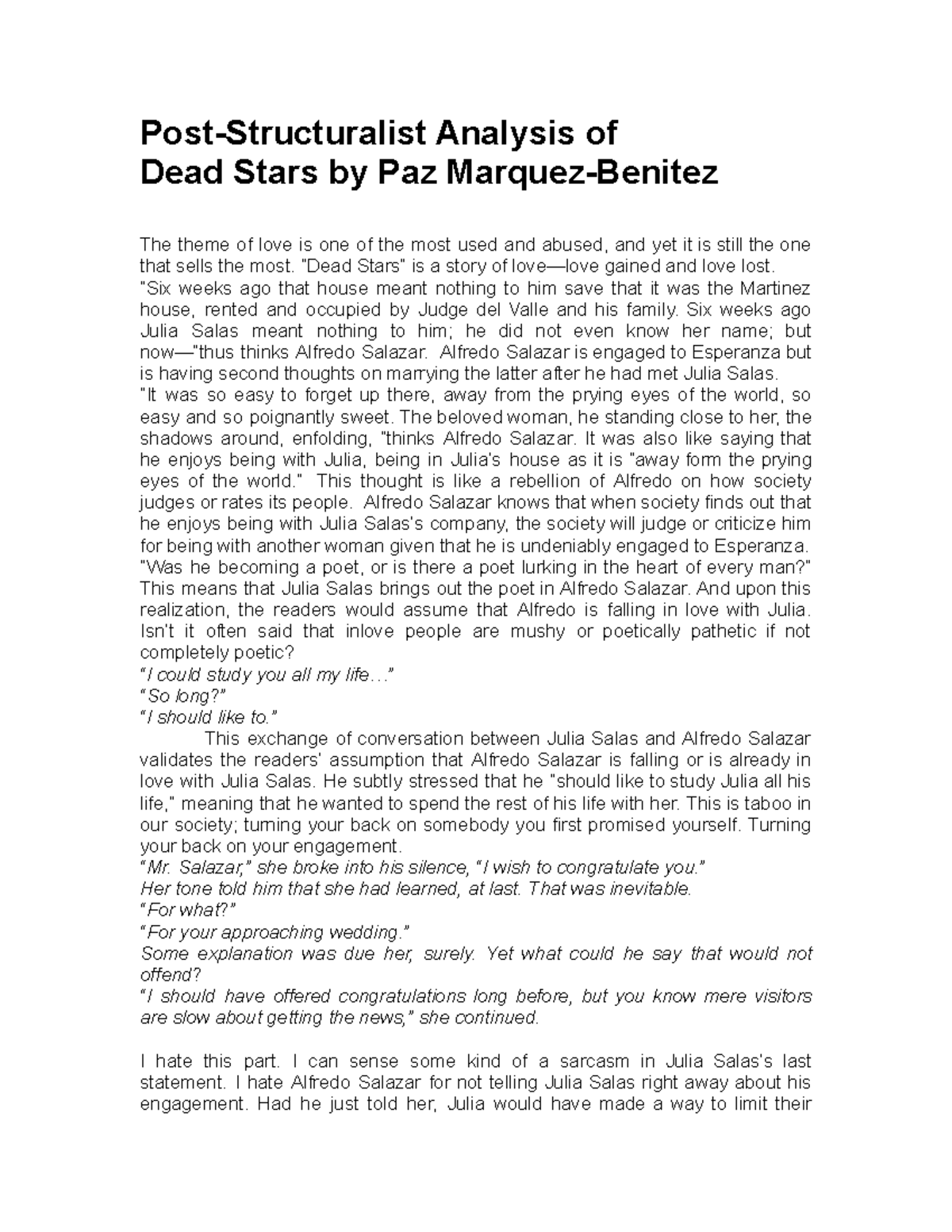 Deconstruction Of DEAD Stars - Post-Structuralist Analysis Of Dead ...