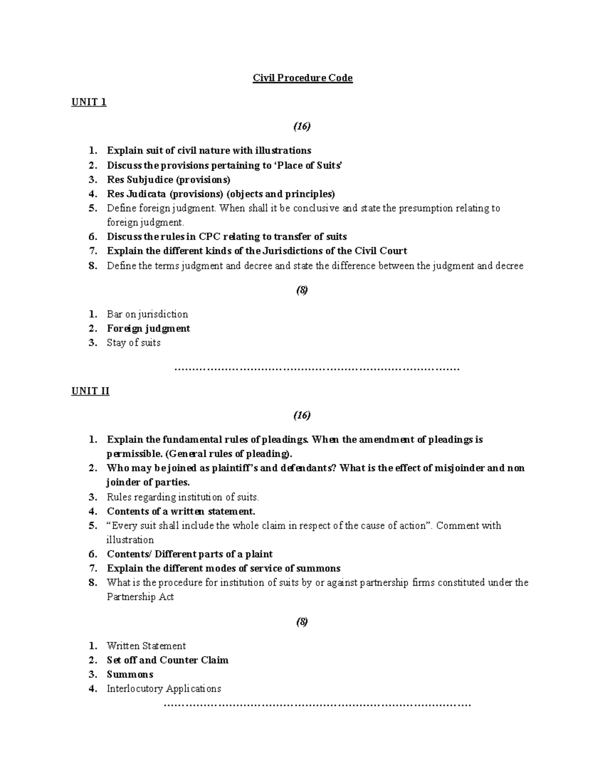 civil-procedure-code-questions-civil-procedure-code-unit-1-16-explain-suit-of-civil-nature