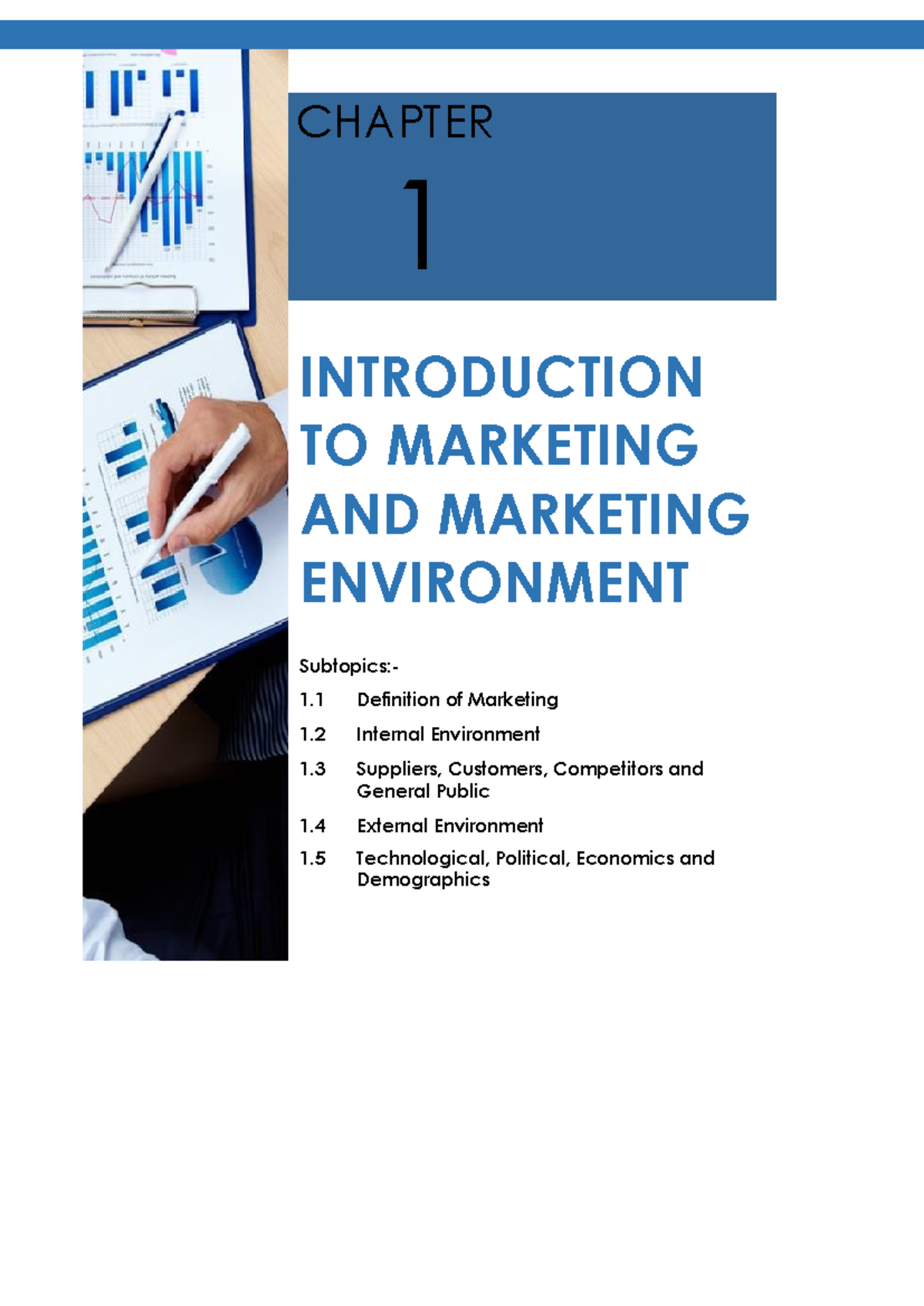 Learning KIT - Chapter 1 - CHAPTER 1 INTRODUCTION TO MARKETING AND ...