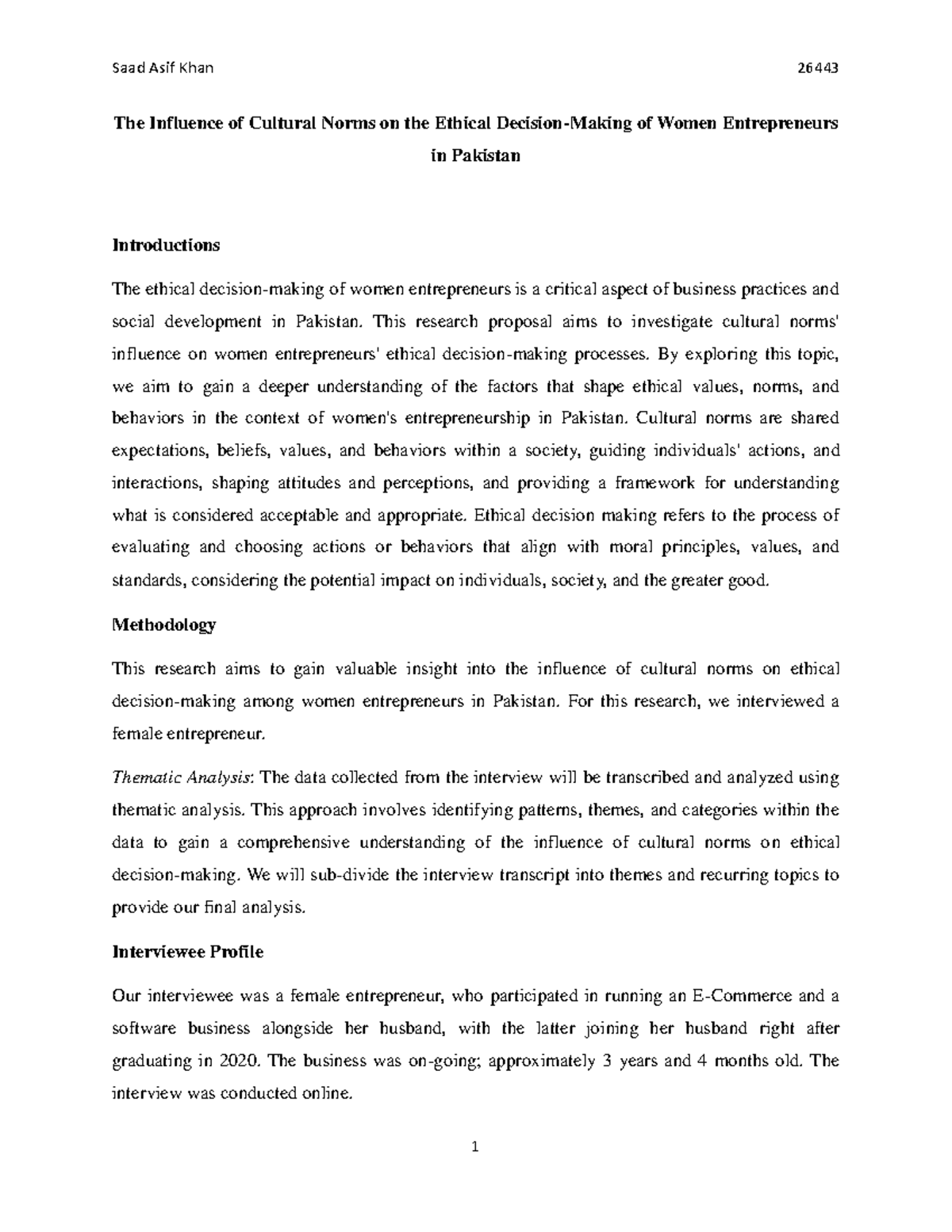 The Influence of Cultural Norms on the Ethical Decision - This research ...