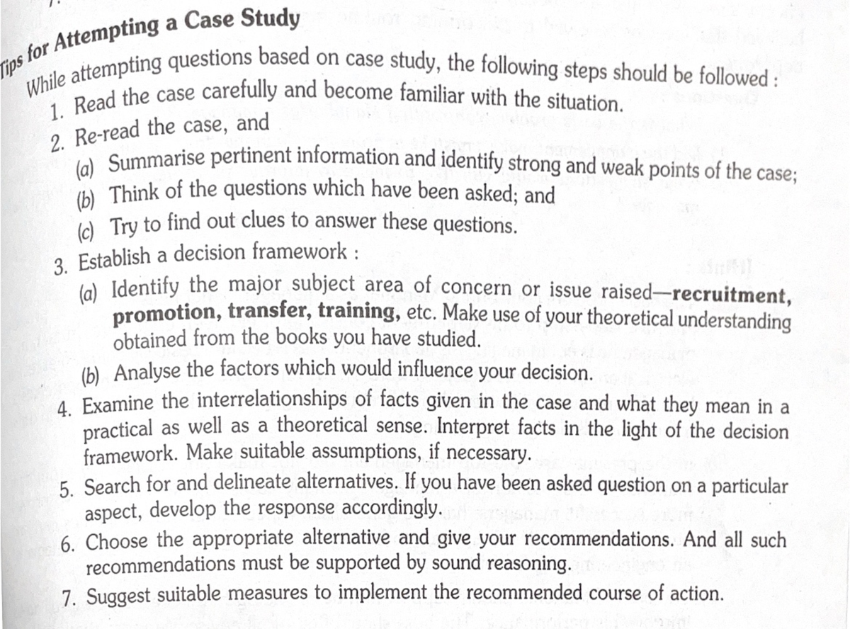 Tips For Case Study Hrm - B.com Programme - Studocu