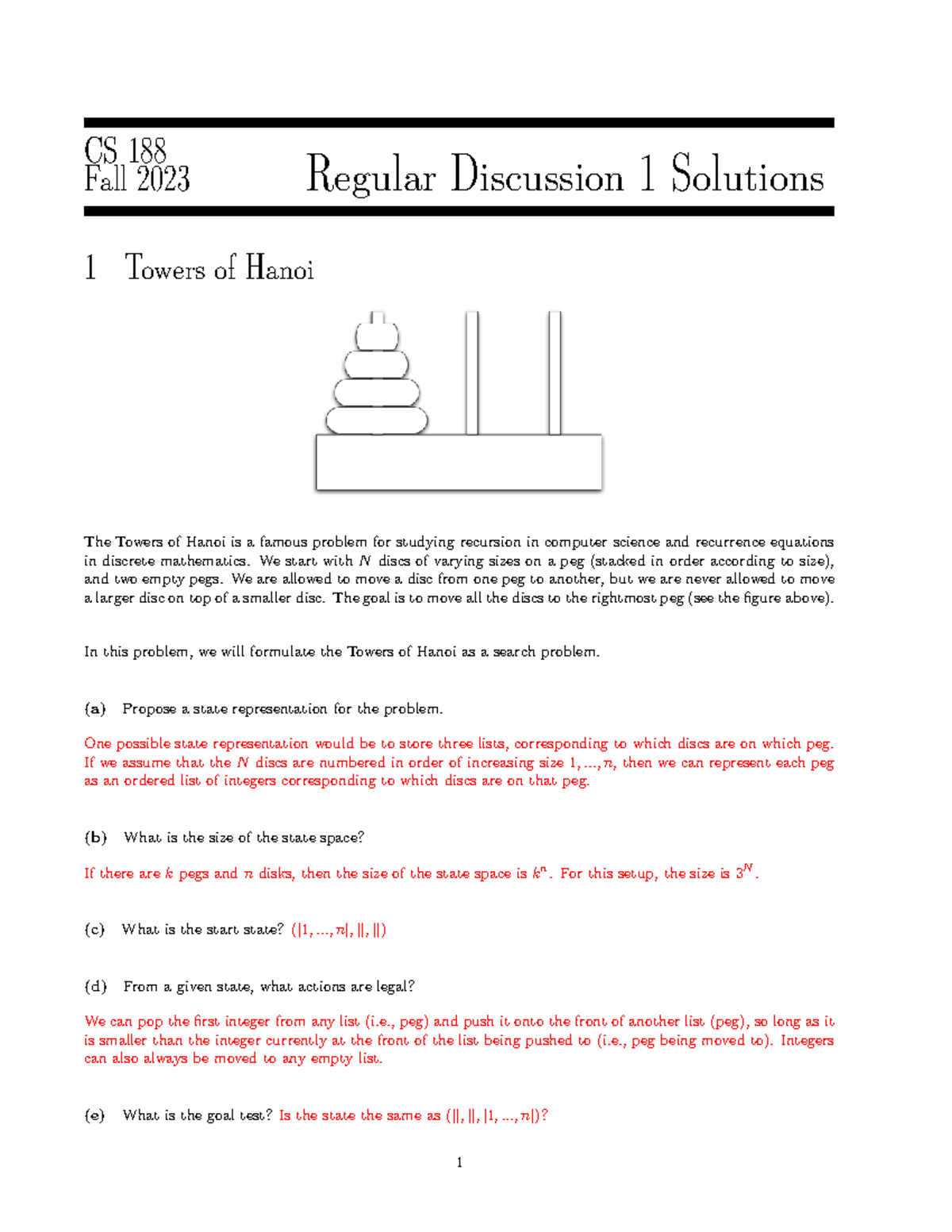 Disc01regularsols discussion sol CS 188 Fall 2023 Regular