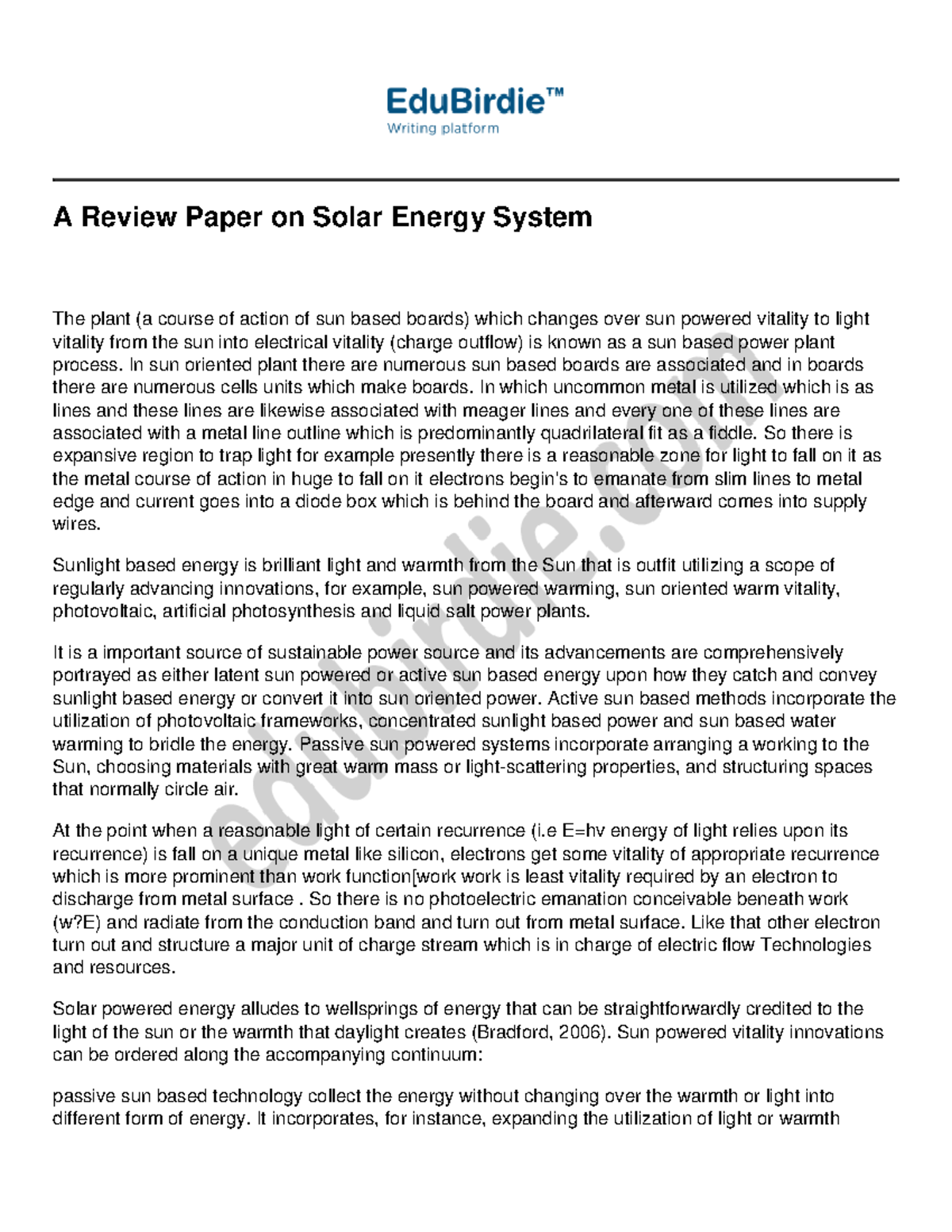 A Review Paper on Solar Energy System - In sun oriented plant there are ...