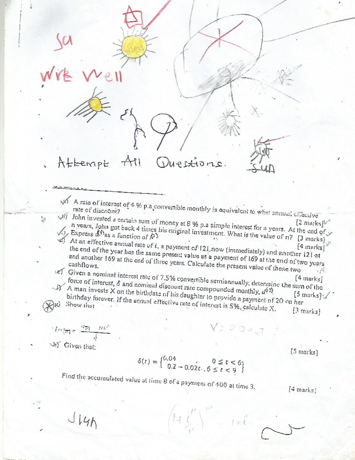 First year past papers - Lecture notes - Calculus for Statistics III ...