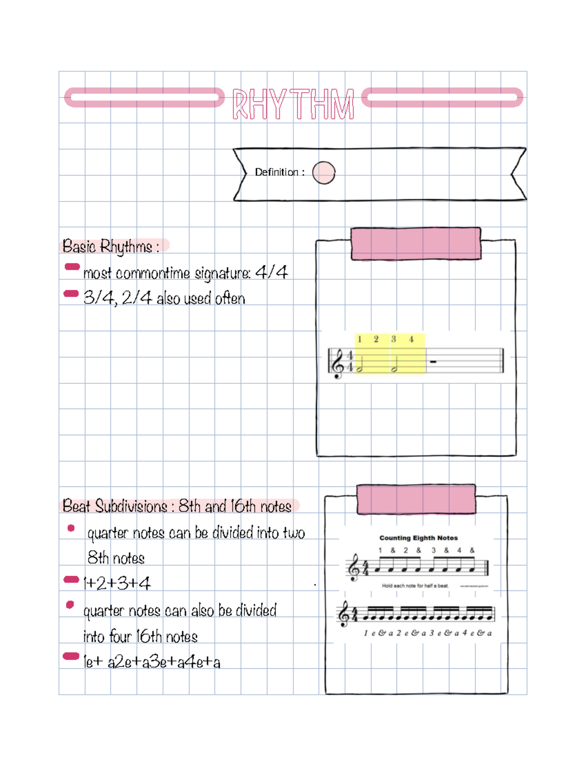 Rhythm Notation and Meter Rhythm Basic Rhythms most commontime