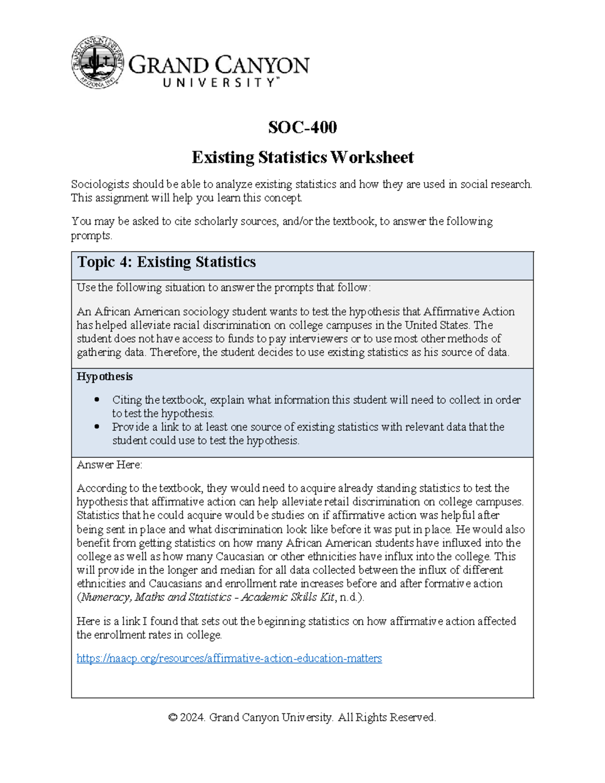 Existing Statistics Worksheet - SOC- Existing Statistics Worksheet ...