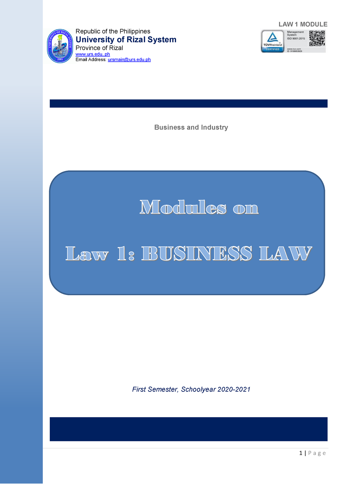 Business Law 1 - Learning Objectives: Understands the concepts and ...