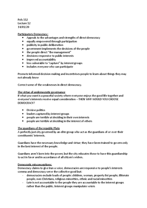 Reflective Essay - POLS112 - Introduction to Political Ideas - Victoria ...