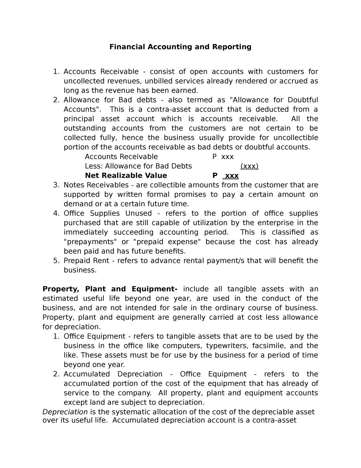 FAR Notes - Part 3 - Financial Accounting And Reporting Accounts ...