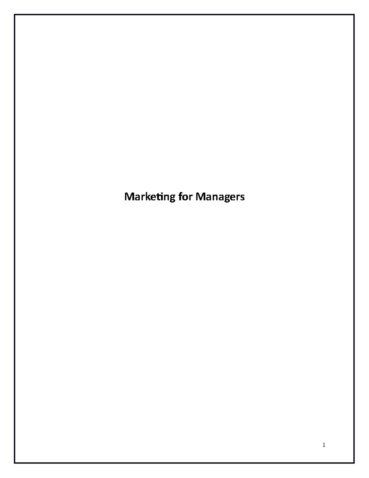 MM Good Marketing For Managers Marketing Management Is The Way