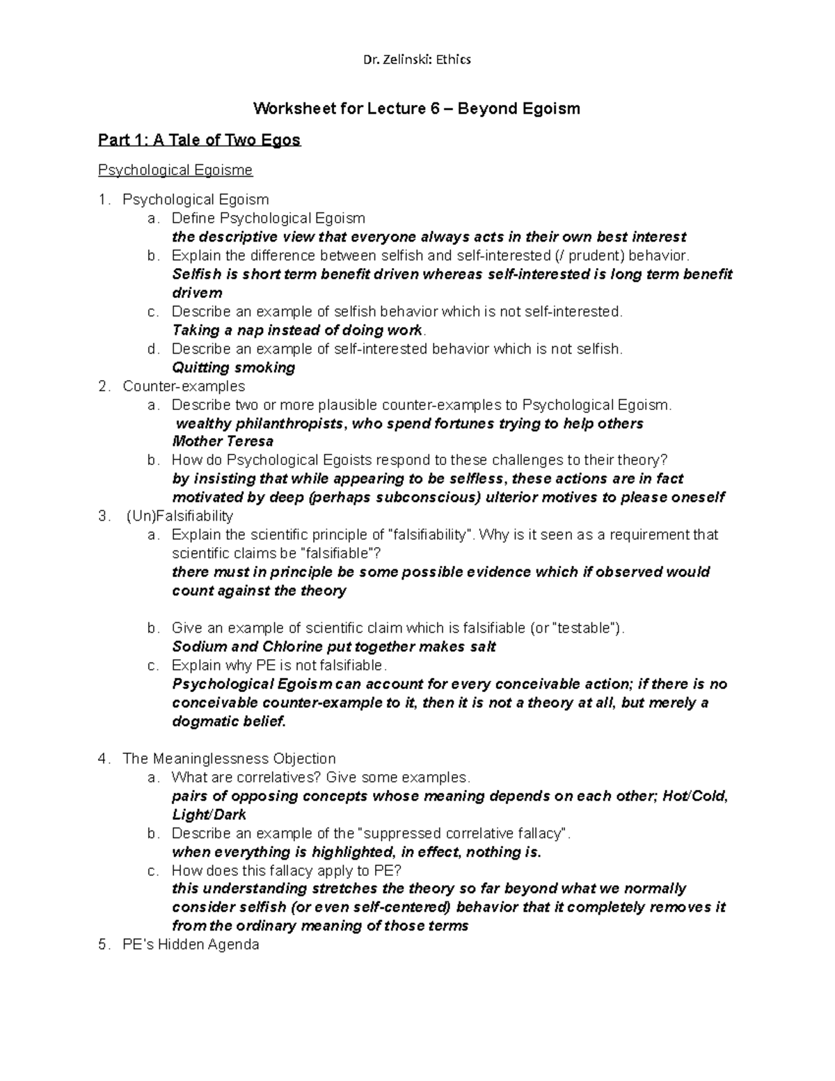 Worksheet - Lecture 7 - Beyond Egoism - Sp2020 - Worksheet for Lecture ...