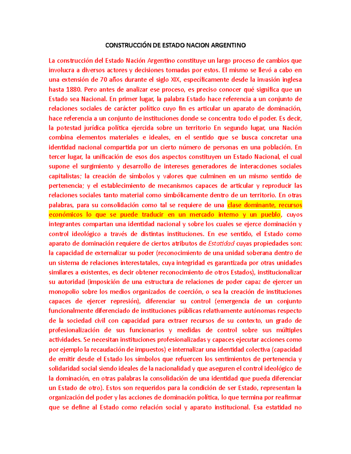 Proceso DE Construccion Nacional - CONSTRUCCIÓN DE ESTADO NACION ...